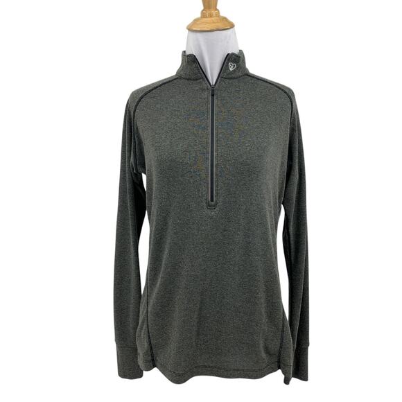 Straight Down Sweater Womens M Medium Graphite Black Reflective Half Zip Mock - Picture 1 of 12